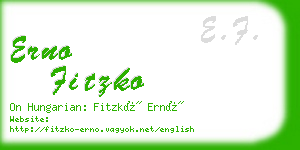 erno fitzko business card